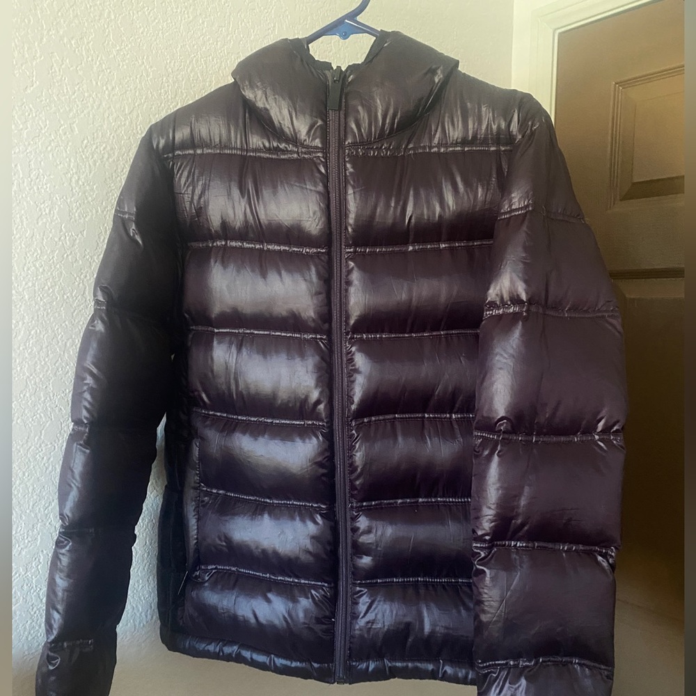 Zara purple hooded down jacket